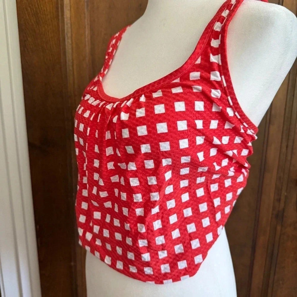 NWT Sea Level Australia Red White Check Tankini Size US 4 - Picture 2 of 9
